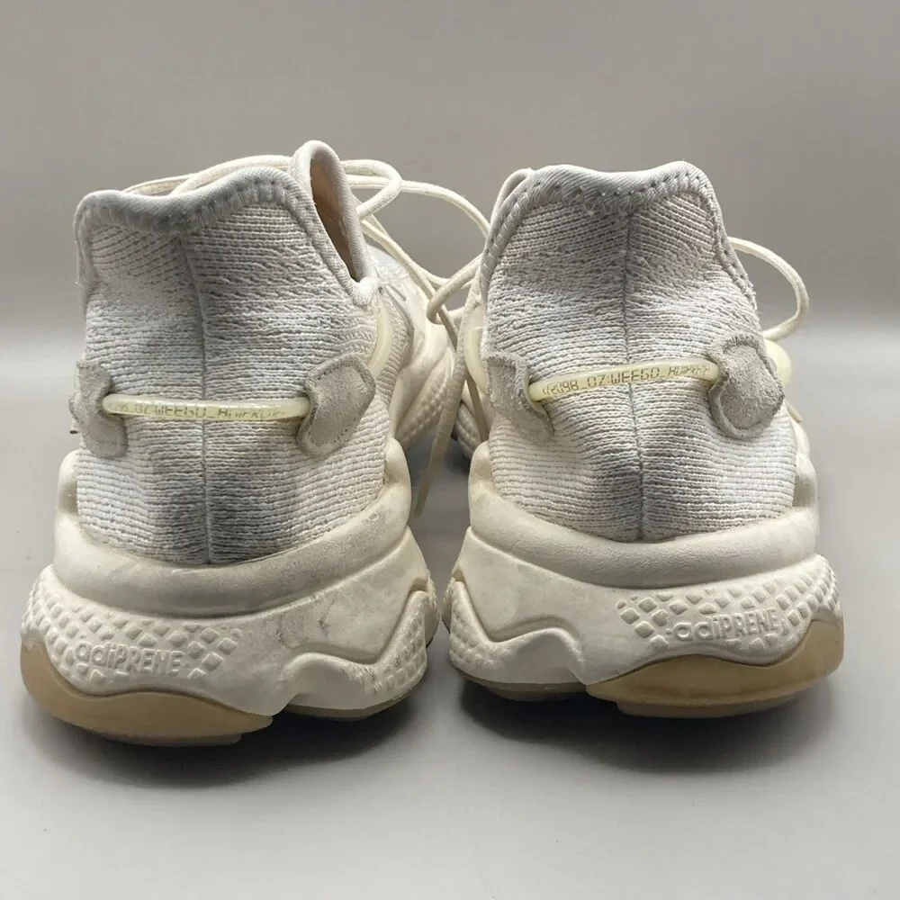Adidas Ozweego Shoes Mens Size 10 White Cream Knit Adiprene Gum Sole Sneakers